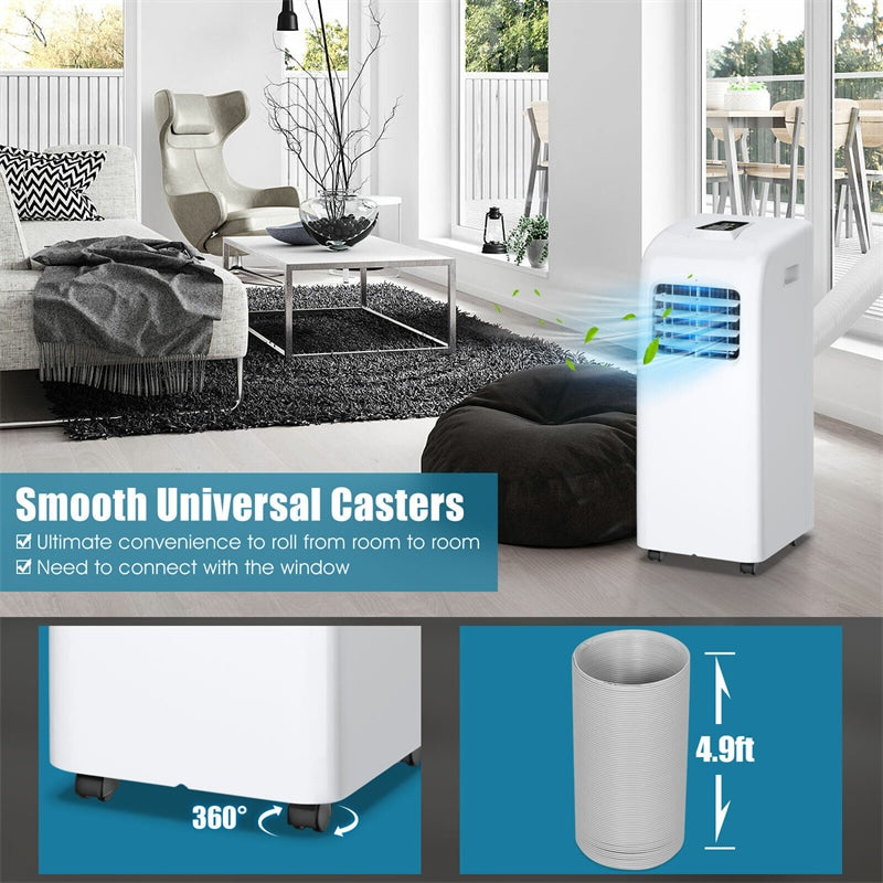 8000 BTU Portable Air Conditioner 3-in-1 AC Cooling Unit with Dehumidifier Function, Remote Control & Window Kit