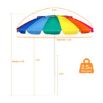 8 FT Portable Beach Umbrella Outdoor Tilt Market Umbrella with Sand Anchor & Carry Bag