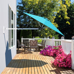 8 FT Wall Mounted Patio Umbrella Tilting Outdoor Umbrella Sunshade Umbrella with Adjustable Pole & Wind Vent - Bestoutdor