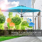 8 FT Wall Mounted Patio Umbrella Tilting Outdoor Umbrella Sunshade Umbrella with Adjustable Pole & Wind Vent - Bestoutdor