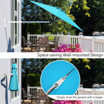 8 FT Wall Mounted Patio Umbrella Tilting Outdoor Umbrella Sunshade Umbrella with Adjustable Pole & Wind Vent - Bestoutdor
