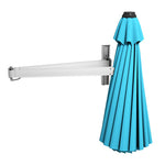 8 FT Wall Mounted Patio Umbrella Tilting Outdoor Umbrella Sunshade with Adjustable Pole