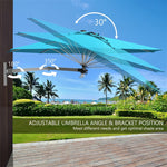8 FT Wall Mounted Patio Umbrella Tilting Outdoor Umbrella Sunshade Umbrella with Adjustable Pole & Wind Vent - Bestoutdor
