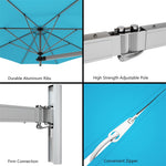 8 FT Wall Mounted Patio Umbrella Tilting Outdoor Umbrella Sunshade Umbrella with Adjustable Pole & Wind Vent - Bestoutdor