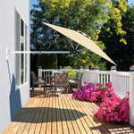 8 FT Wall Mounted Patio Umbrella Tilting Outdoor Umbrella Sunshade Umbrella with Adjustable Pole & Wind Vent - Bestoutdor