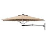 8 FT Wall Mounted Patio Umbrella Tilting Outdoor Umbrella Sunshade Umbrella with Adjustable Pole & Wind Vent - Bestoutdor