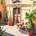 8 FT Wall Mounted Patio Umbrella Tilting Outdoor Umbrella Sunshade Umbrella with Adjustable Pole & Wind Vent - Bestoutdor
