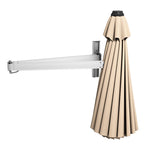 8 FT Wall Mounted Patio Umbrella Tilting Outdoor Umbrella Sunshade Umbrella with Adjustable Pole & Wind Vent - Bestoutdor