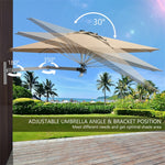 8 FT Wall Mounted Patio Umbrella Tilting Outdoor Umbrella Sunshade Umbrella with Adjustable Pole & Wind Vent - Bestoutdor