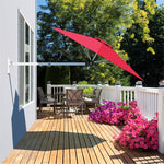 8 FT Wall Mounted Patio Umbrella Tilting Outdoor Umbrella Sunshade Umbrella with Adjustable Pole & Wind Vent - Bestoutdor
