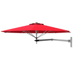 8 FT Wall Mounted Patio Umbrella Tilting Outdoor Umbrella Sunshade Umbrella with Adjustable Pole & Wind Vent - Bestoutdor
