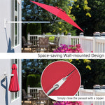 8 FT Wall Mounted Patio Umbrella Tilting Outdoor Umbrella Sunshade Umbrella with Adjustable Pole & Wind Vent - Bestoutdor