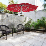 8 FT Wall Mounted Patio Umbrella Tilting Outdoor Umbrella Sunshade Umbrella with Adjustable Pole & Wind Vent - Bestoutdor