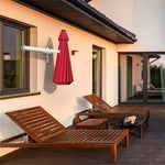 8 FT Wall Mounted Patio Umbrella Tilting Outdoor Umbrella Sunshade Umbrella with Adjustable Pole & Wind Vent - Bestoutdor