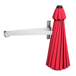 8 FT Wall Mounted Patio Umbrella Tilting Outdoor Umbrella Sunshade Umbrella with Adjustable Pole & Wind Vent - Bestoutdor