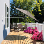 8 FT Wall Mounted Patio Umbrella Tilting Outdoor Umbrella Sunshade Umbrella with Adjustable Pole & Wind Vent - Bestoutdor