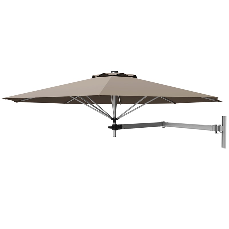 8 FT Wall Mounted Patio Umbrella Tilting Outdoor Umbrella Sunshade Umbrella with Adjustable Pole & Wind Vent - Bestoutdor