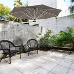 8 FT Wall Mounted Patio Umbrella Tilting Outdoor Umbrella Sunshade Umbrella with Adjustable Pole & Wind Vent - Bestoutdor