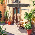 8 FT Wall Mounted Patio Umbrella Tilting Outdoor Umbrella Sunshade Umbrella with Adjustable Pole & Wind Vent - Bestoutdor