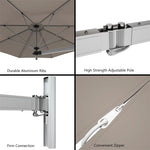 8 FT Wall Mounted Patio Umbrella Tilting Outdoor Umbrella Sunshade Umbrella with Adjustable Pole & Wind Vent - Bestoutdor