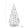 8FT White PVC Hinged Pine Snow-flocked Artificial Christmas Tree with Metal Stand