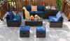 8 Piece Space-saving PE Rattan Wicker Outdoor Sectional Sofa Patio Furniture Set with Storage Box & Waterproof Cover