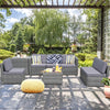 8 Pieces Patio Rattan Sectional Sofa Set Wicker Outdoor Furniture Set with Storage Table