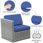 8 Pieces Patio Rattan Sectional Sofa Set Wicker Outdoor Furniture Set with Storage Table
