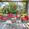 8 Pieces Rattan Patio Sectional Wicker Outdoor Sofa Furniture Set with Storage Table & Waterproof Cover