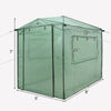 8’ x 6’ Outdoor Portable Walk-in Greenhouse with Roll-up Doors and Windows
