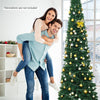 8ft PVC Artificial Christmas Tree Holiday Decor Slim Pencil Xmas Tree with Foldable Metal Stand