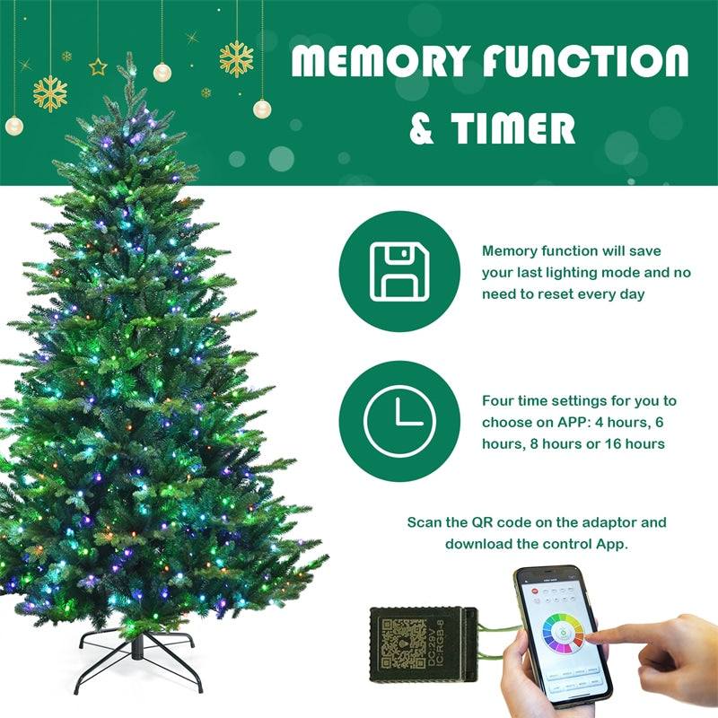 LED Lights Collapsible Christmas Tree Light with Remote App Control
