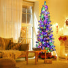 8ft Pre-lit Snow Flocked Christmas Tree with LED Lights and Remote Controller