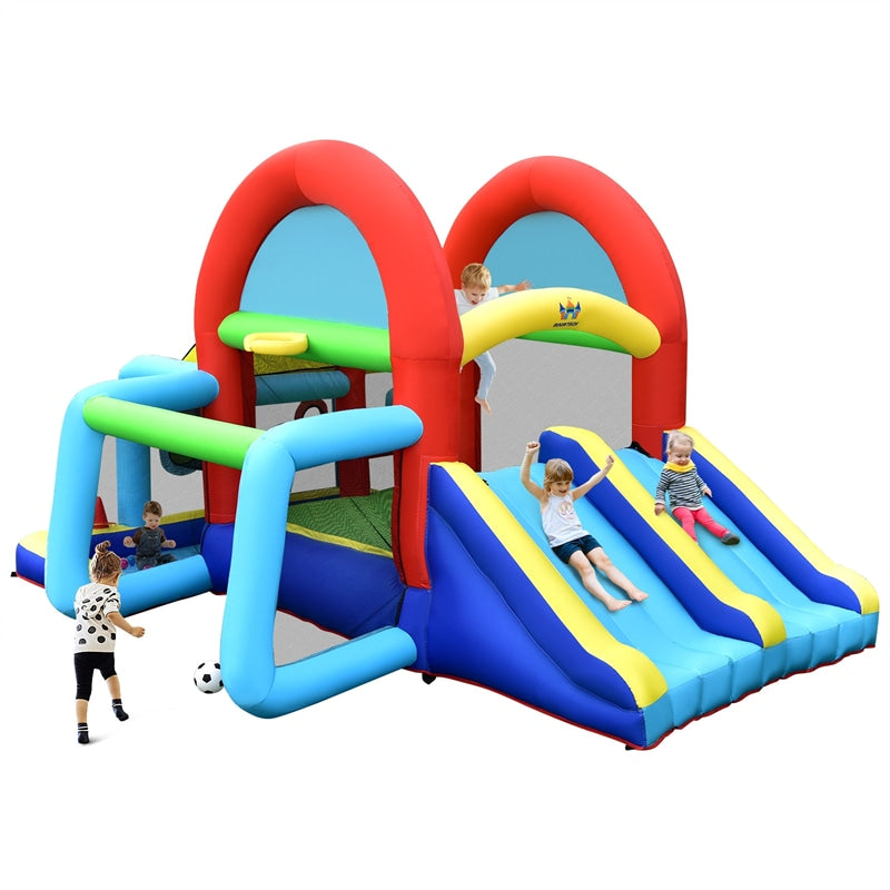 8 in 1 Inflatable Bounce House Jumping Bouncy Castle with Ball Pit for Indoor Outdoor Party Family Fun