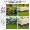 90"x50" Waterproof Patio Dining Table Cover Rectangle Outdoor Table Chair PU Cover with Padded Handle Air Vent Click-Close Straps
