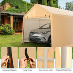 10.5' x 17' Heavy Duty Portable Carport Car Canopy Garage Tent with Roll-up Front Door