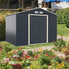 9’ x 6’ Large Outdoor Storage Shed Metal Garden Shed Tool House Backyard Storage Cabinet with 4 Vents & Lockable Double Sliding Door
