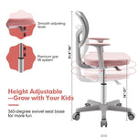 Adjustable Kids Desk Chair Children Swivel Study Computer Chair with Lumbar Support & Sit-Brake Casters