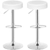 Adjustable Swivel Bar Stools Set of 2 Backless Leather Round Dining Chairs for Kitchen Dining Room