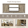 Barn Door Fireplace TV Stand Media Console Center with Storage Cabinet for TVs up to 65 Inch & 25-Inch Fireplace