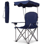 Folding Beach Canopy Chair Lawn Fool Chair with Cup Holders and Carrying Bag - Bestoutdor