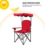Folding Beach Canopy Chair Lawn Fool Chair with Cup Holders and Carrying Bag - Bestoutdor