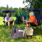 Folding Beach Canopy Chair Lawn Fool Chair with Cup Holders and Carrying Bag - Bestoutdor