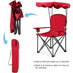 Folding Beach Canopy Chair Lawn Fool Chair with Cup Holders and Carrying Bag - Bestoutdor