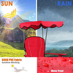 Folding Beach Canopy Chair Lawn Fool Chair with Cup Holders and Carrying Bag - Bestoutdor