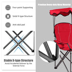 Folding Beach Canopy Chair Lawn Fool Chair with Cup Holders and Carrying Bag - Bestoutdor