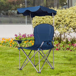 Folding Beach Canopy Chair Lawn Fool Chair with Cup Holders and Carrying Bag - Bestoutdor