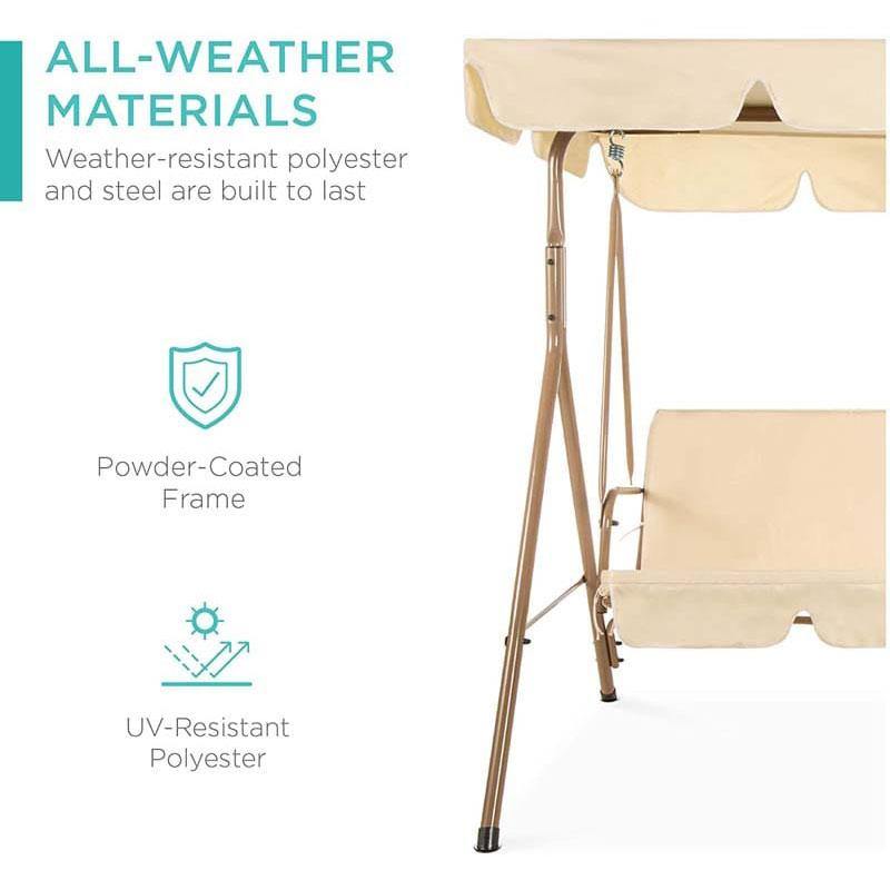 2 Person Weather Resistant Patio Canopy Swing - Bestoutdor