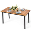 55" Wooden Outdoor Dining Table with Umbrella Hole & Acacia Wood Top