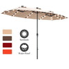 15 Ft Solar LED Patio Double Sided Umbrella